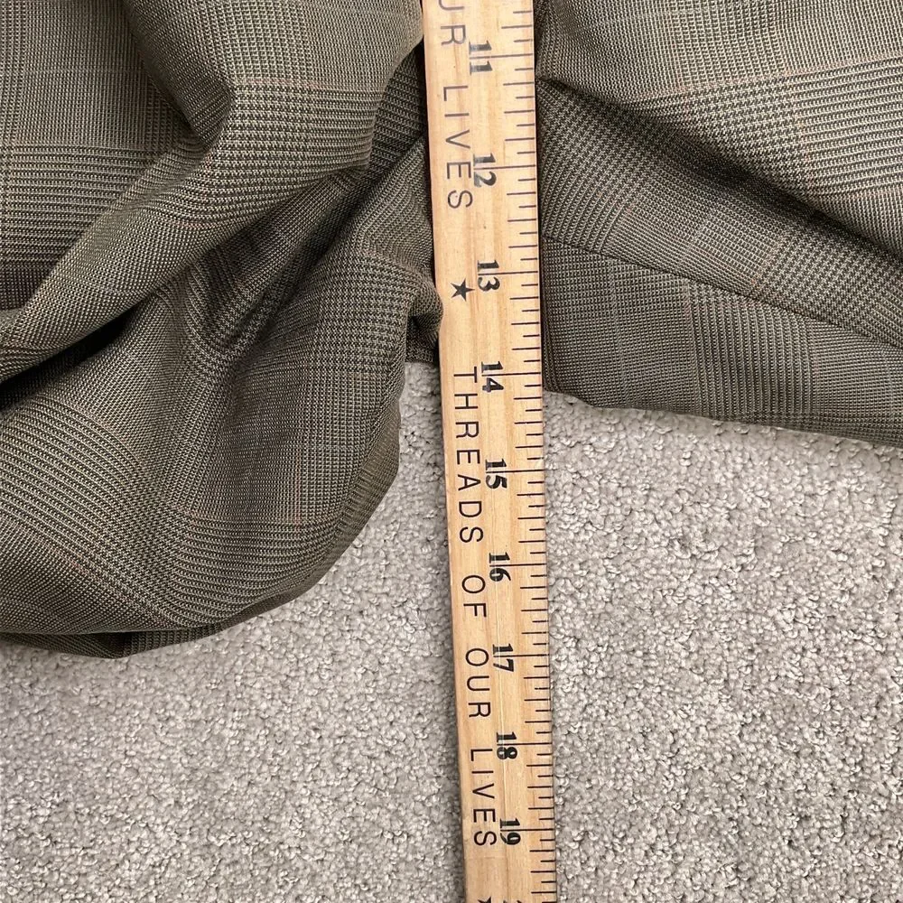 Jos. A‎ Bank Suit Men 43R 36W 28L Brown Plaid Wool Classic Fit Career Wool 2pc